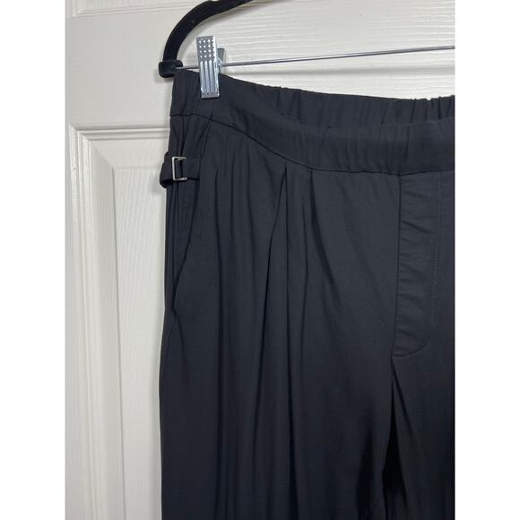 Helmut Lang Black Casual Jogger Pants Ankle Cuff Snap Detail Women's 8 Designer - Picture 2 of 10
